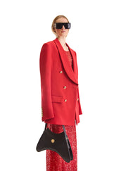 Shawl Lapel Double Breasted Wool Blazer