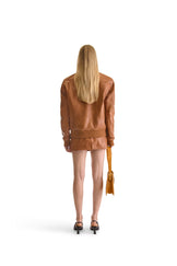 Tailored Leather Short Skirt