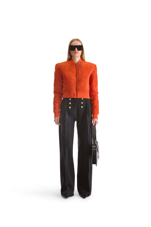 Tailored Wool Button Trouser