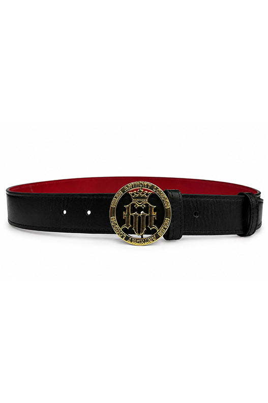 Helen Anthony Monogram Buckle Leather Belt