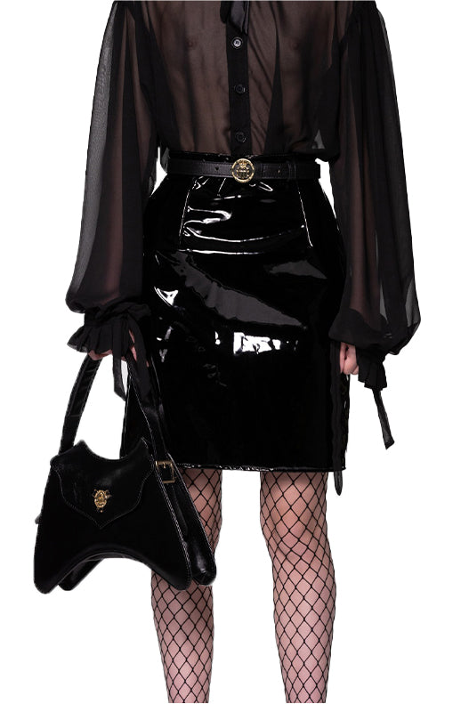 Helen Anthony Monogram Buckle Thin Leather Belt