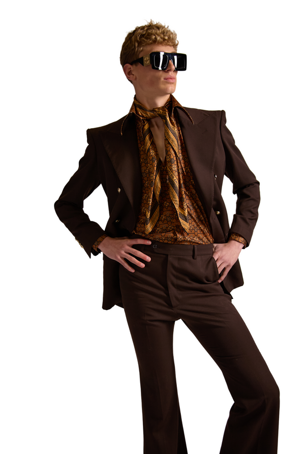 Peak Lapel Double Breasted Wool Blazer