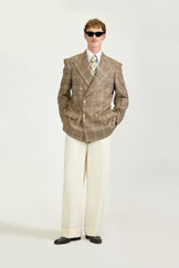Tailored Double Breasted Wool Check Suit
