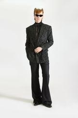 Hand-Embroidered Wool Blazer & Trousers