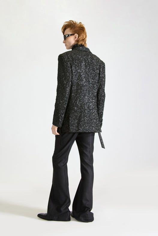 Hand-Embroidered Wool Blazer & Trousers