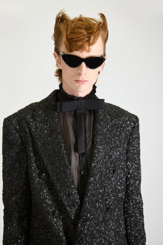 Hand-Embroidered Wool Blazer & Trousers
