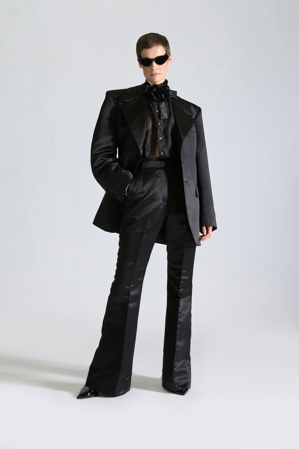 Tailored Single Breasted Satin Suit