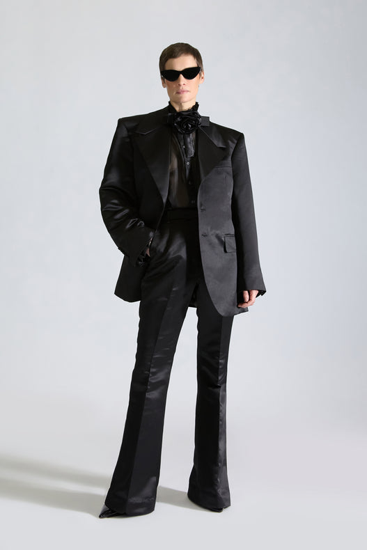 Tailored Single Breasted Satin Suit