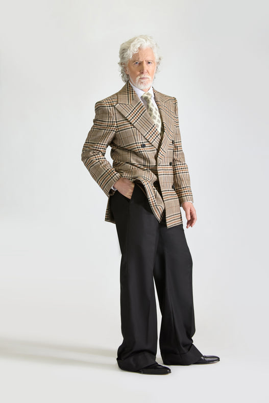 Tailored Double Breasted Wool Check Suit
