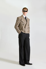 Tailored Double Breasted Check Wool Jacket & Suit Trousers