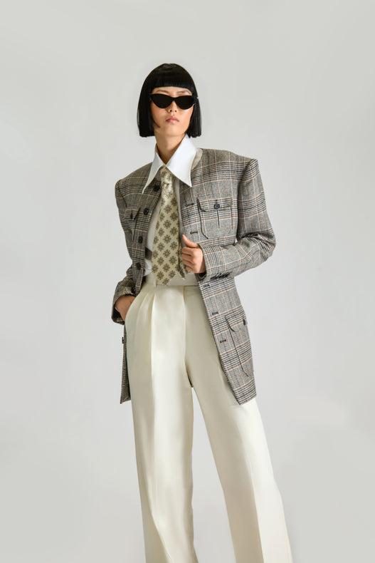 Tailored Single Breasted Wool & Cashmere Jacket & Suit Trousers