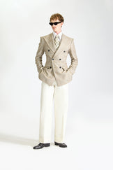Double Breasted Wool & Cashmere Check Suit