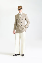 Double Breasted Wool & Cashmere Check Suit