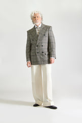 Double Breasted Wool & Cashmere Check Suit