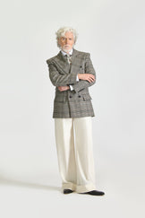 Double Breasted Wool & Cashmere Check Suit