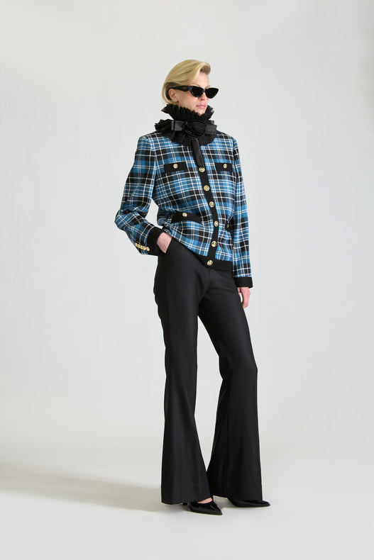 Tailored Single Breasted Check Wool Jacket & Trouser