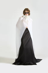Tailored Satin Tail Skirt & Cape Set