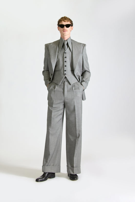 Tailored Single Breasted Wool Suit