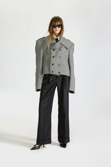 Shirt Collar Double Breasted Wool Jacket & Trouser