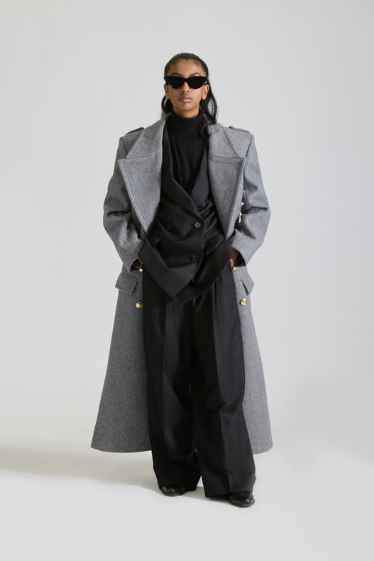 Tailored Double Breasted Wool Overcoat