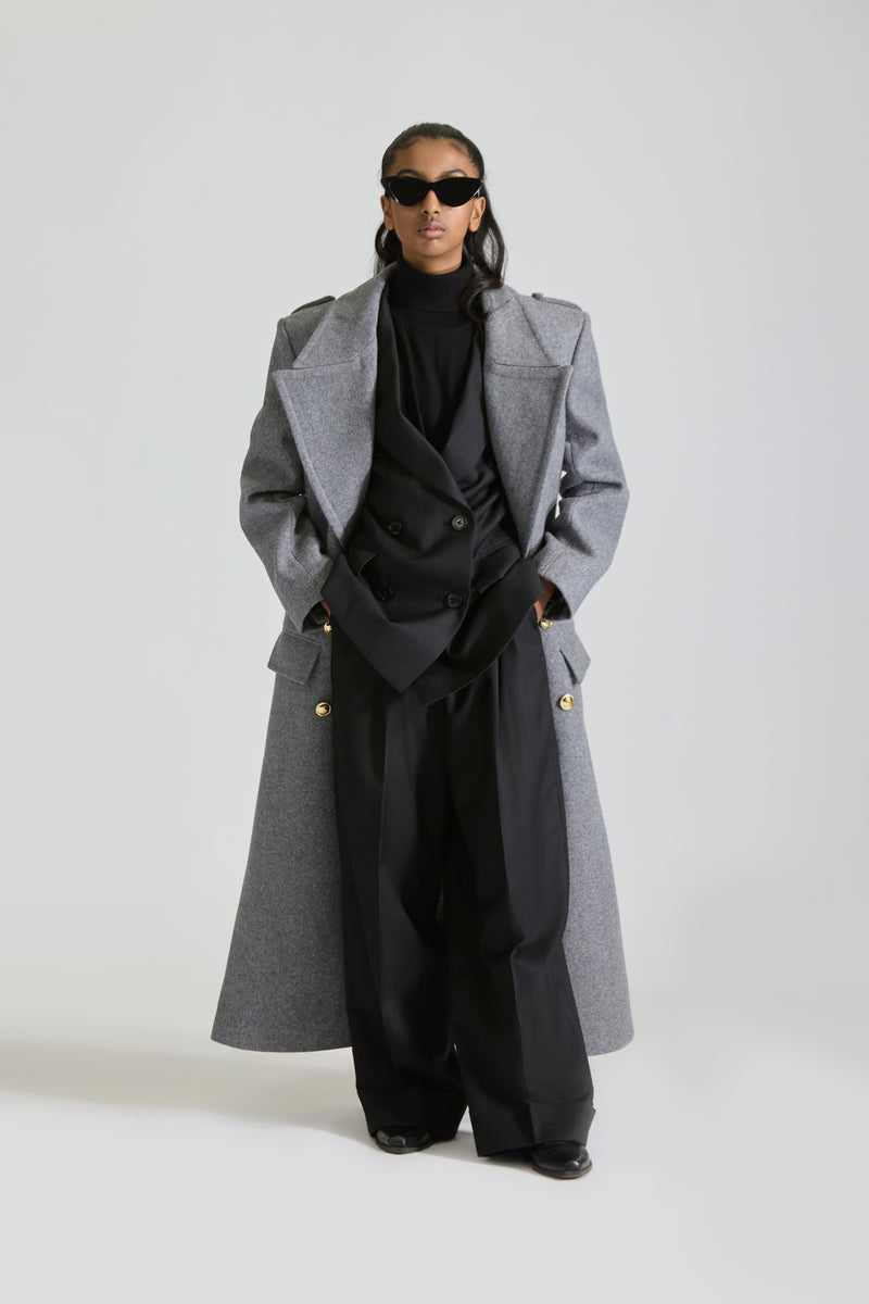 Tailored Double Breasted Wool Overcoat