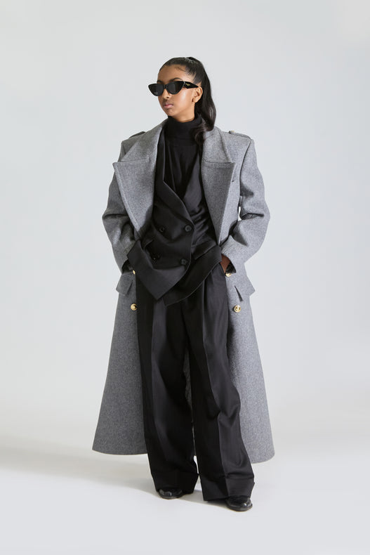 Tailored Double Breasted Wool Overcoat