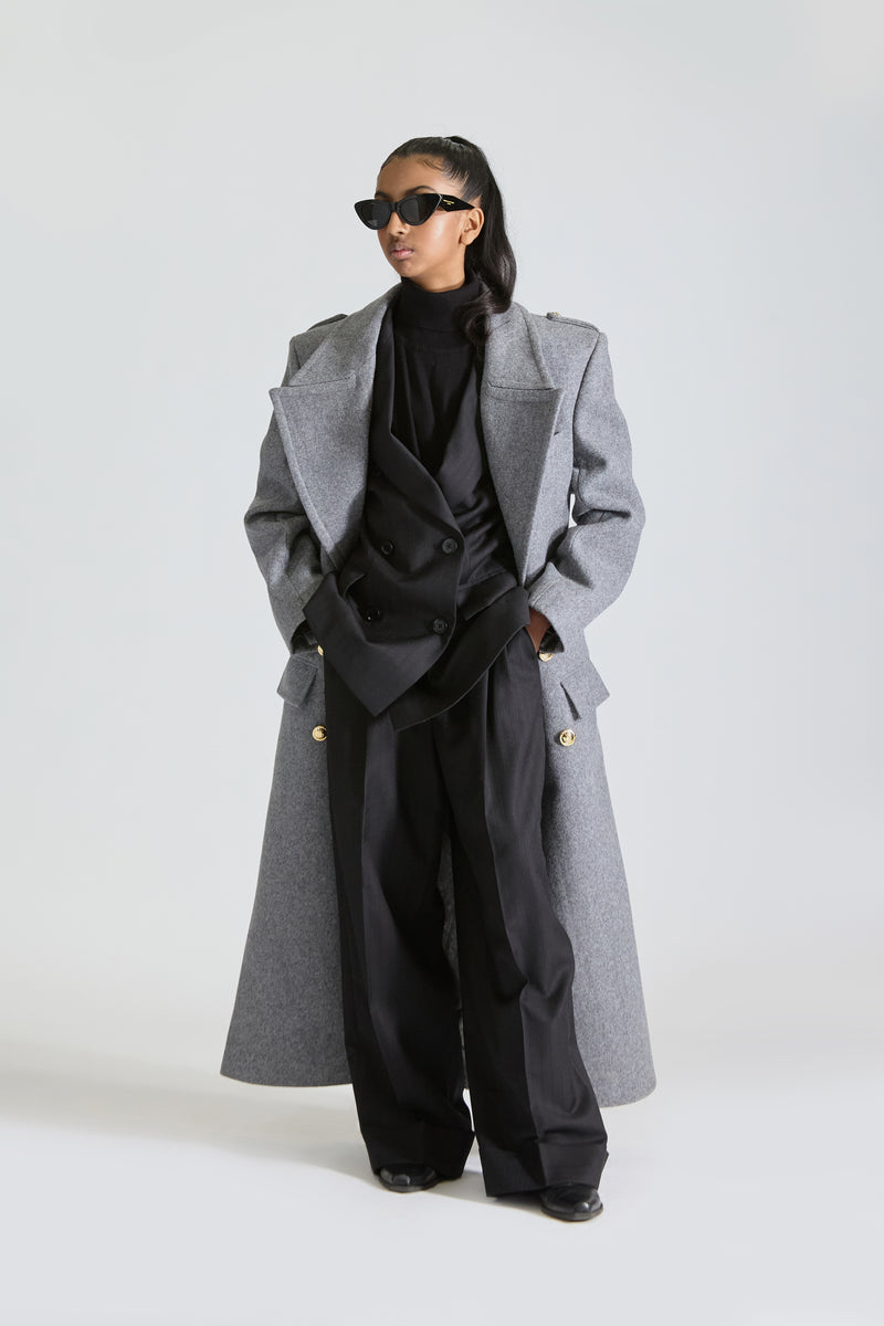 Tailored Double Breasted Wool Overcoat