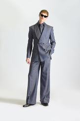 Tailored Double Breasted Check Wool Suit