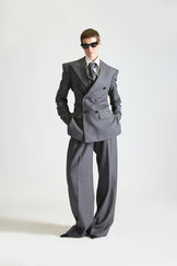 Tailored Pinstripe Double Breasted Wool Suit