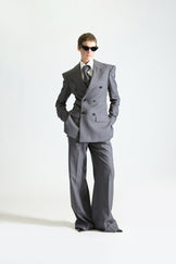 Tailored Pinstripe Double Breasted Wool Suit