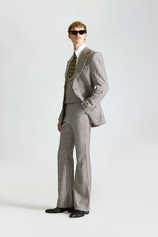 Tailored Single Breasted Check Wool Suit