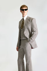 Tailored Single Breasted Check Wool Suit