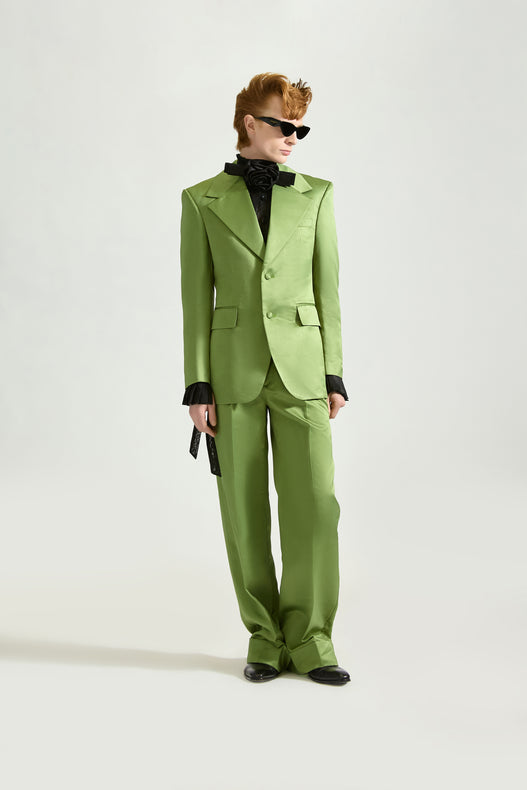 Tailored Single Breasted Satin Suit