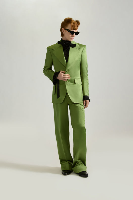 Tailored Single Breasted Satin Suit