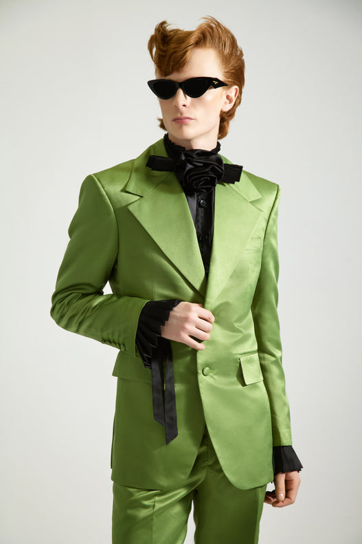 Tailored Single Breasted Satin Suit