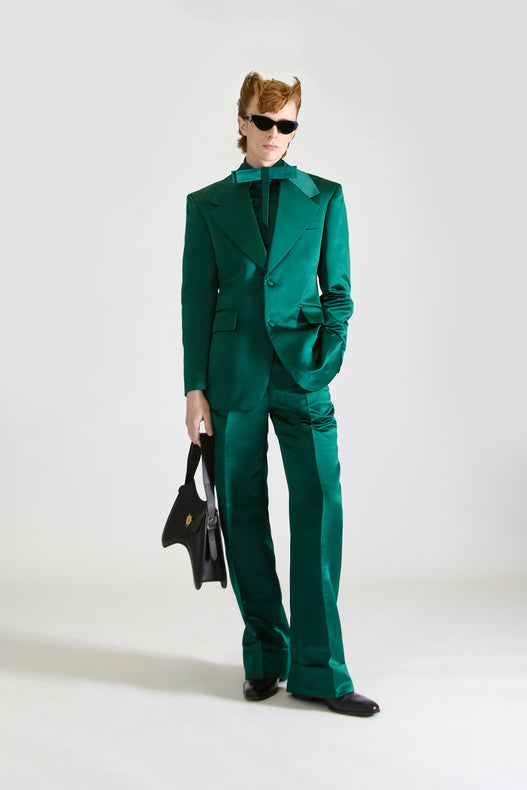 Tailored Single Breasted Satin Suit