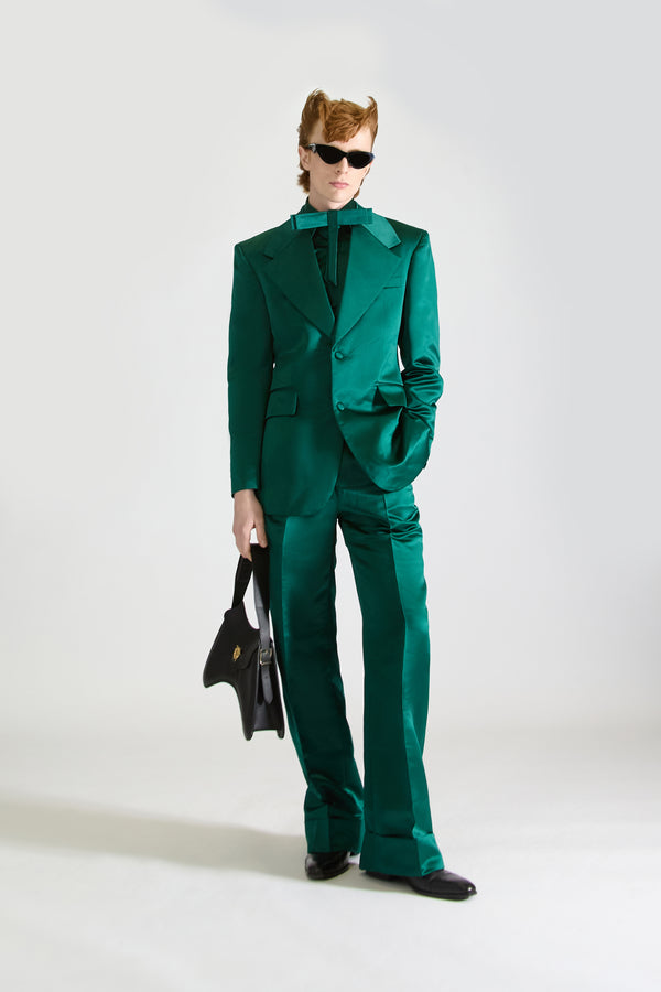 Tailored Single Breasted Satin Suit