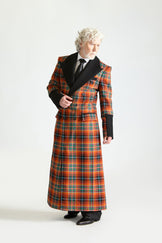 Tailored Double Breasted Wool Check Overcoat