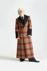 Tailored Double Breasted Wool Check Overcoat