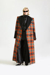 Tailored Double Breasted Wool Check Overcoat