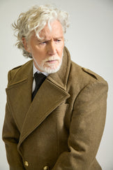 Peak Lapel Double Breasted Wool Overcoat