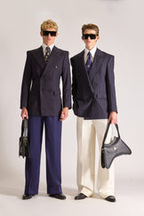 Tailored Doubled Breasted plaid Wool Suit