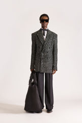 Hand-Embroidered Double Breasted Wool Blazer