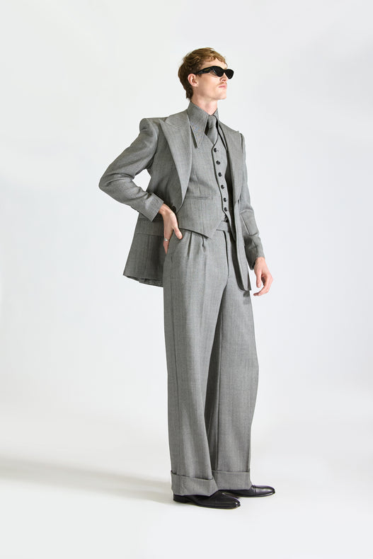 Tailored Single Breasted Wool Suit