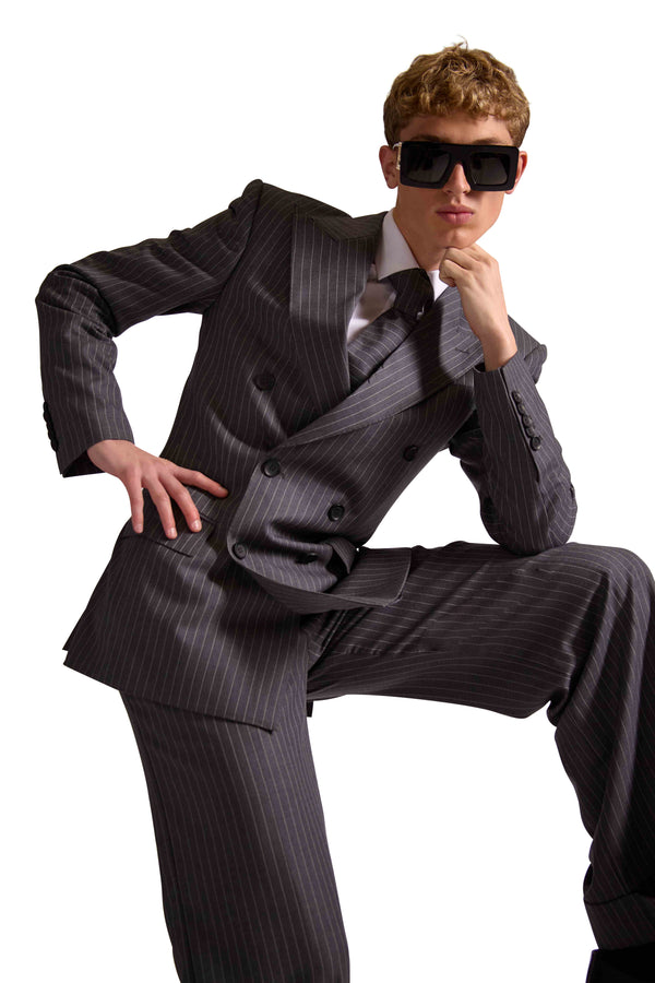 Tailored Pinstripe Wool & Cashmere Tie