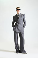 Tailored Pinstripe Double Breasted Wool Suit