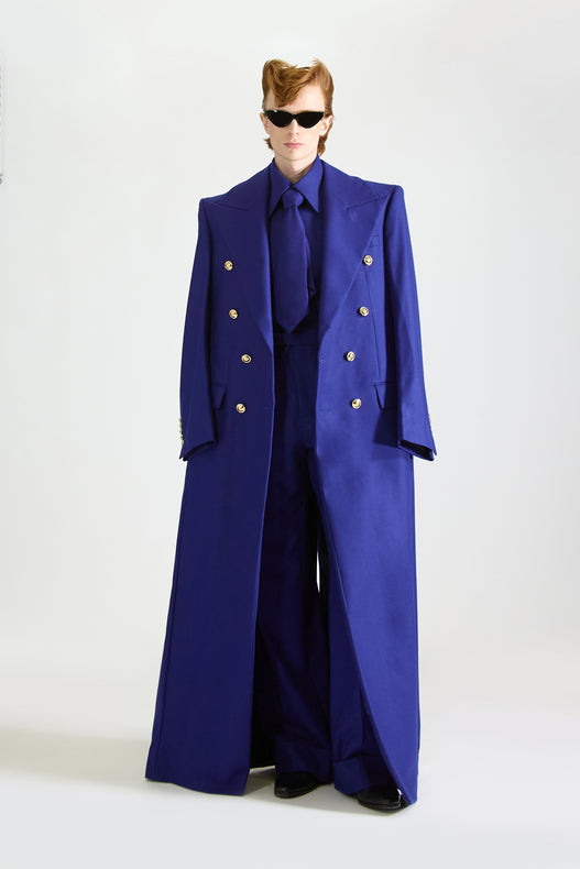Tailored Wool Jumpsuit & Double Breasted Overcoat
