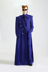 Tailored Wool Jumpsuit & Double Breasted Overcoat