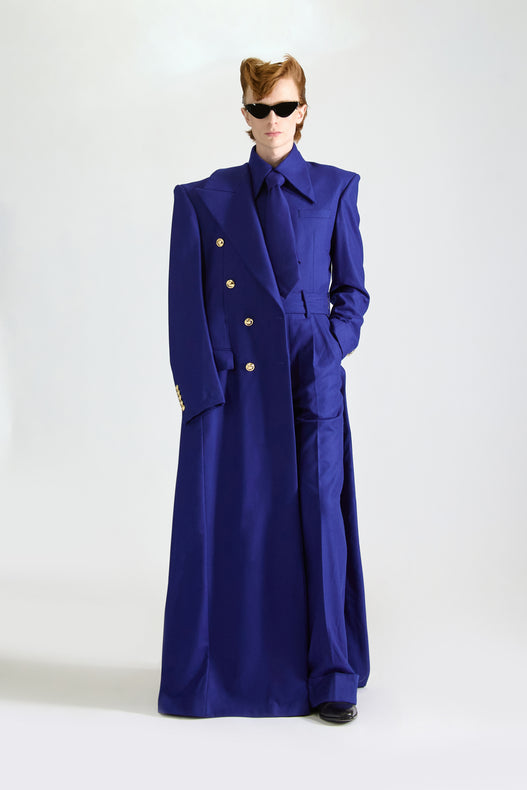 Tailored Wool Jumpsuit & Double Breasted Overcoat