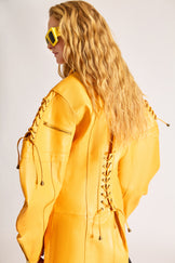 tailored leather shirt collar zip up long coat